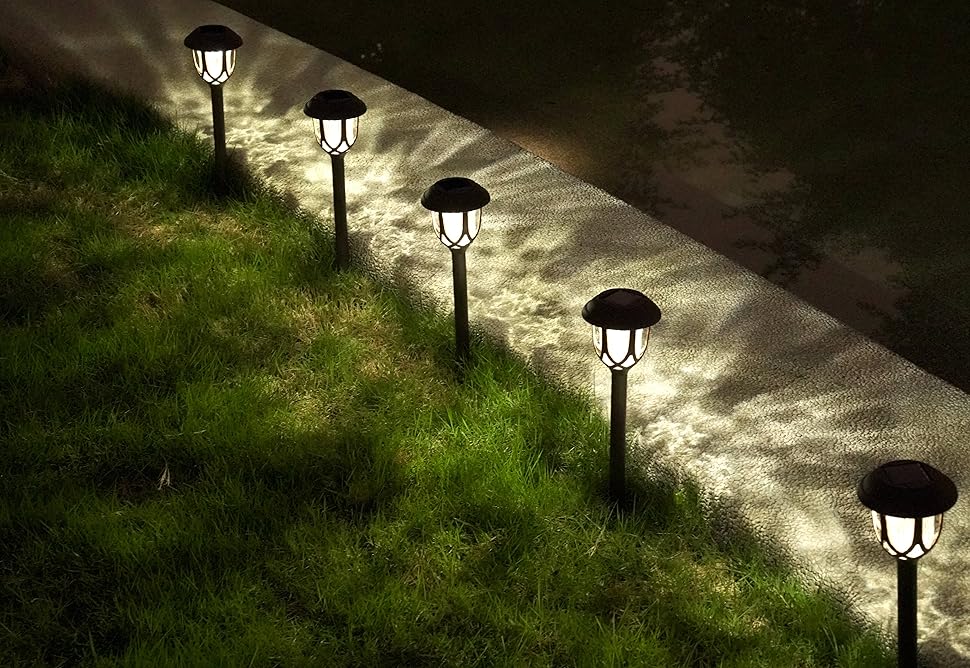 6-Pack Waterproof LED Solar Courtyard Lamps - Outdoor Lawn Lights for Garden Pathways and Landscape Lighting Decor