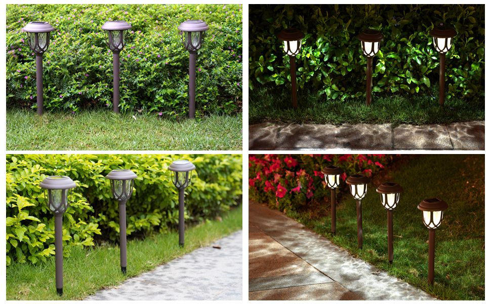 6-Pack Waterproof LED Solar Courtyard Lamps - Outdoor Lawn Lights for Garden Pathways and Landscape Lighting Decor