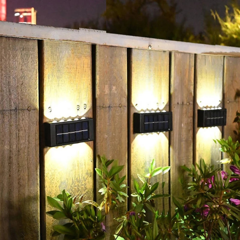 10LED Solar Wall Lights Outdoor Waterproof Security LED Lighting For Garden Yard Fence Decor Lamps