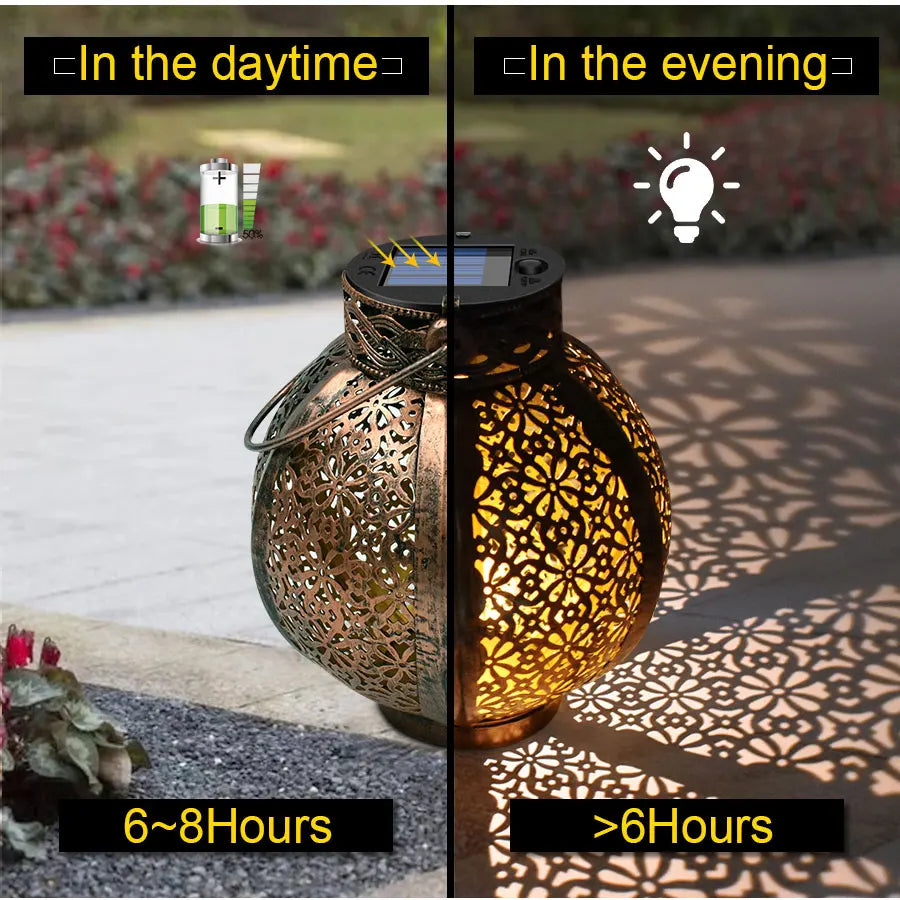 Hanging Solar Lanterns Retro Hollow Lights