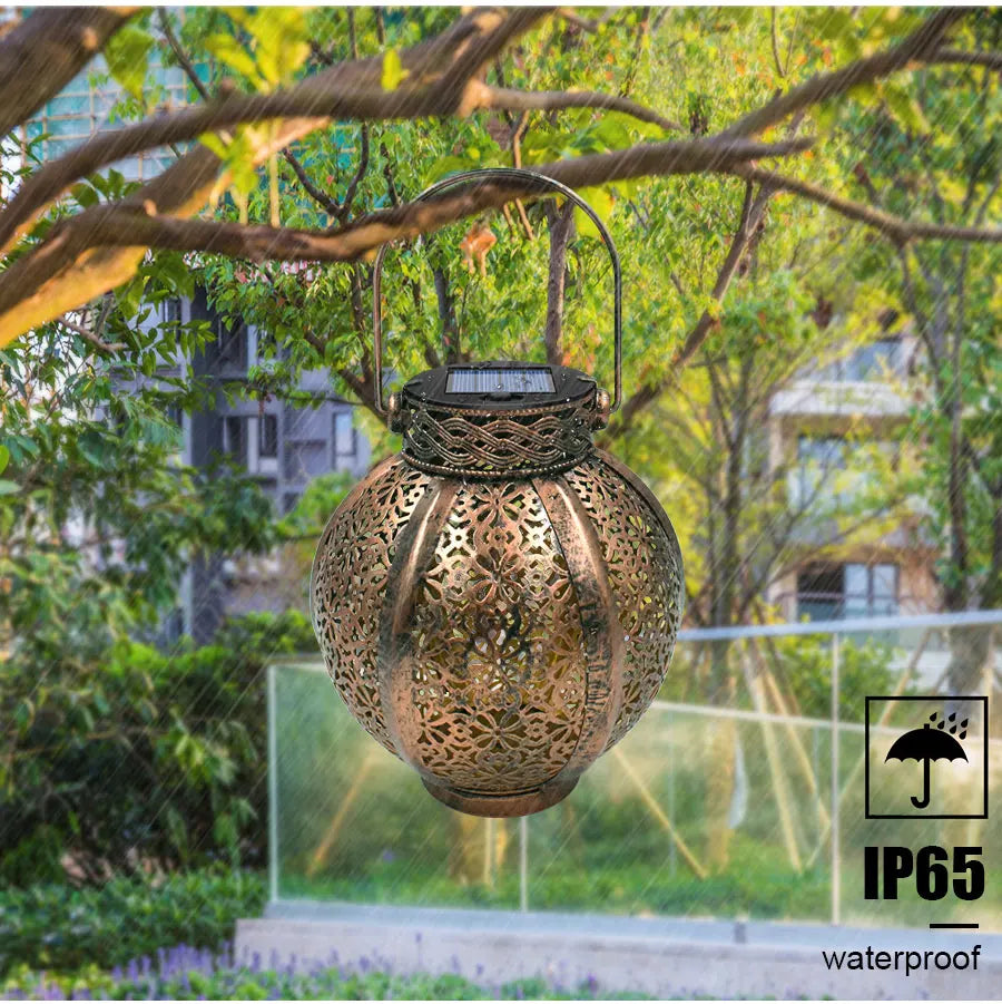 Hanging Solar Lanterns Retro Hollow Lights