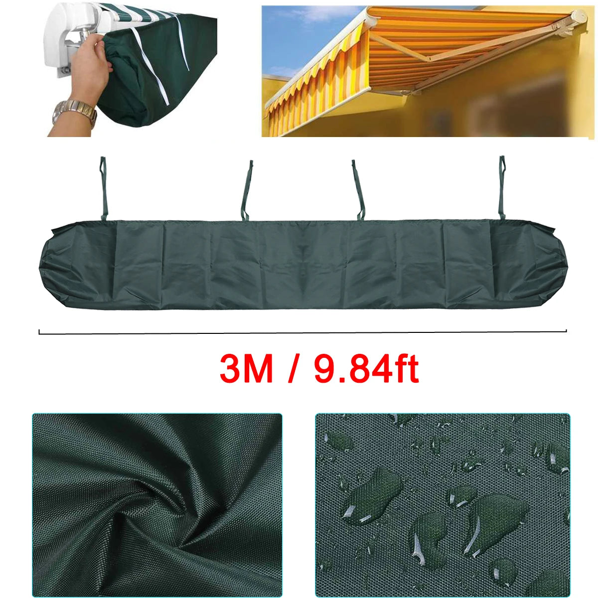 2/2.5/3/3.5/4/4.5/5m Oxford Patio Awning Winter Storage Bag Yard Garden Shelter Rain Weather Cover Protector Sun Canopy Cloth