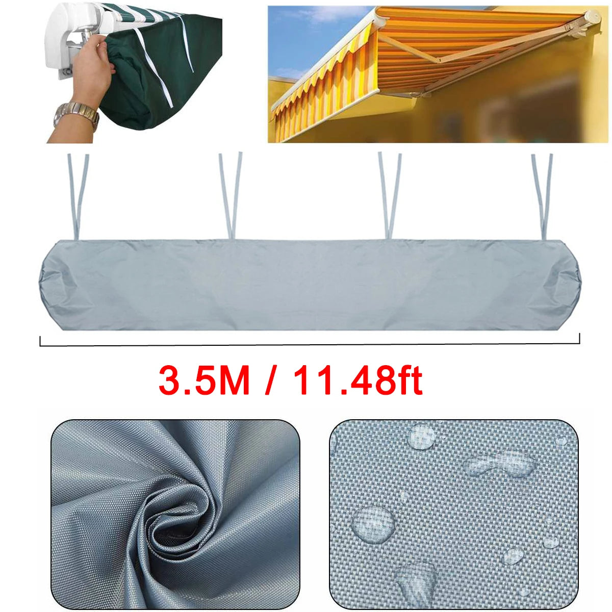2/2.5/3/3.5/4/4.5/5m Oxford Patio Awning Winter Storage Bag Yard Garden Shelter Rain Weather Cover Protector Sun Canopy Cloth
