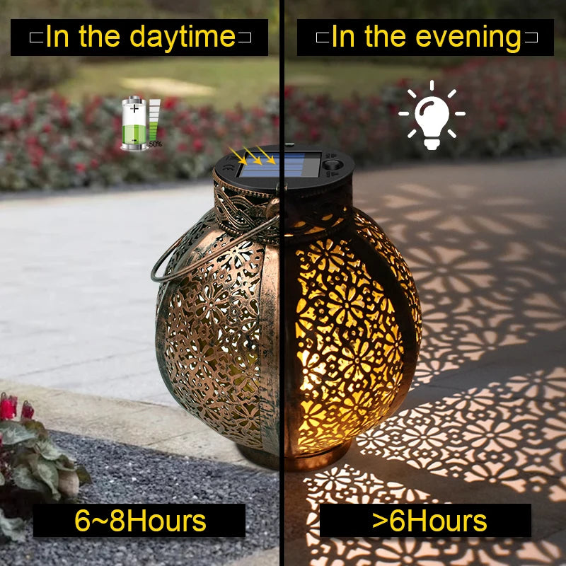 Hanging Solar Lanterns Retro Hollow Lights