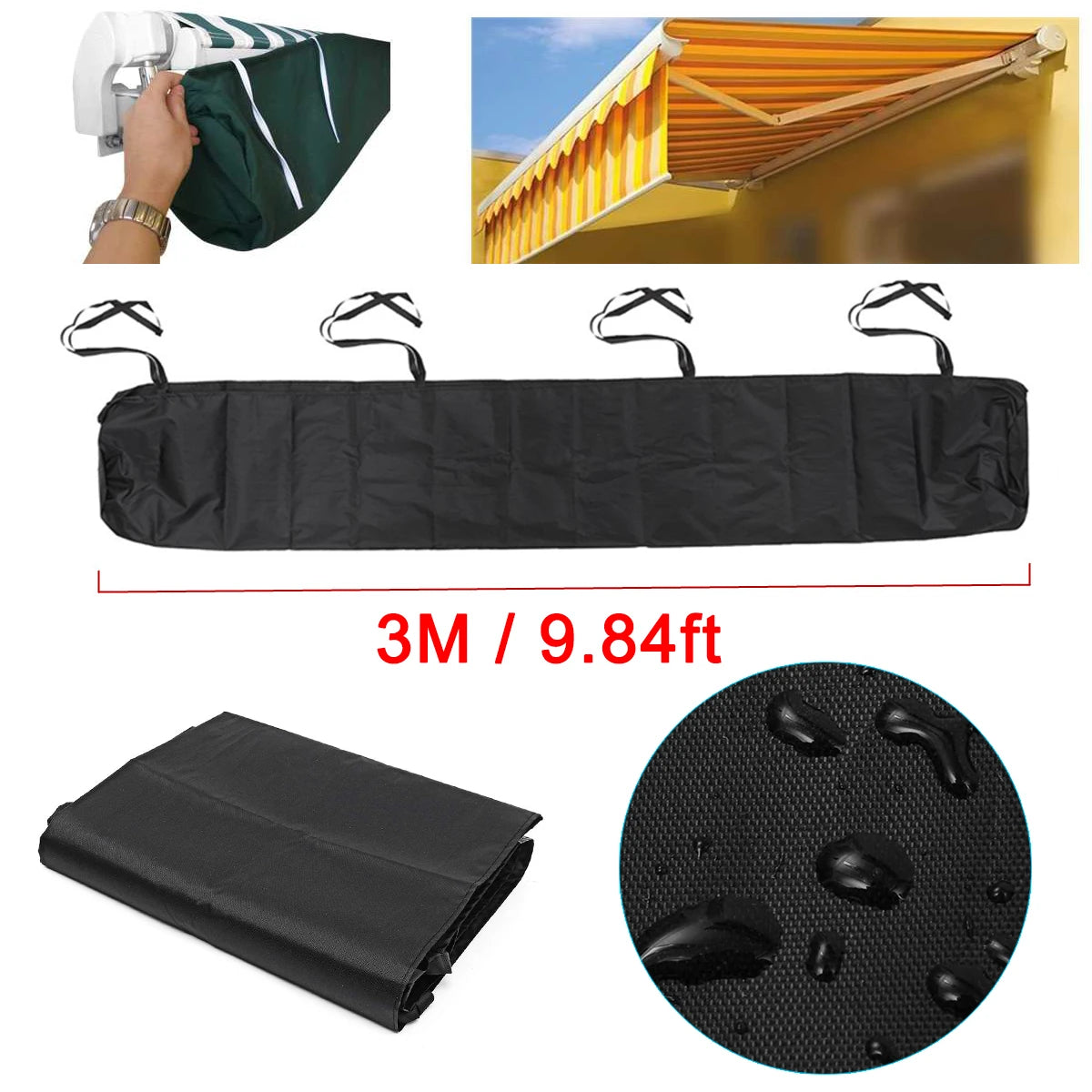 2/2.5/3/3.5/4/4.5/5m Oxford Patio Awning Winter Storage Bag Yard Garden Shelter Rain Weather Cover Protector Sun Canopy Cloth