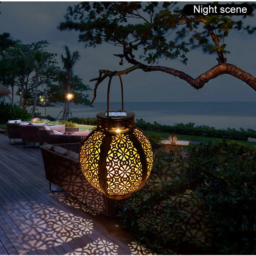 Hanging Solar Lanterns Retro Hollow Lights