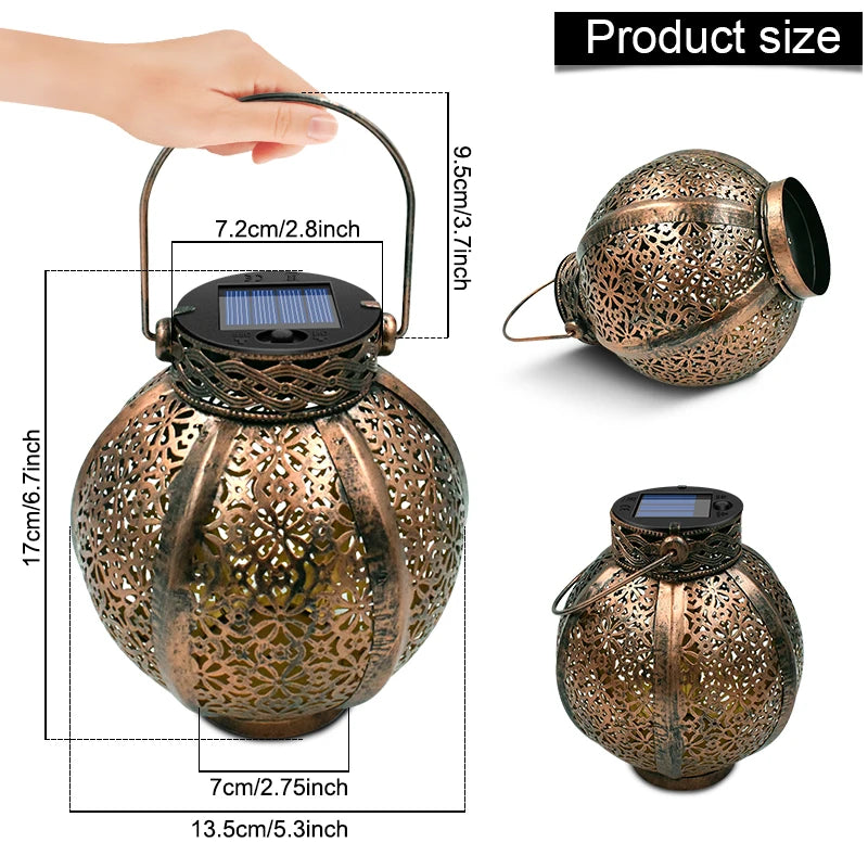 Hanging Solar Lanterns Retro Hollow Lights