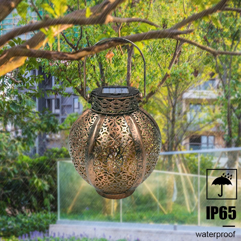 Hanging Solar Lanterns Retro Hollow Lights