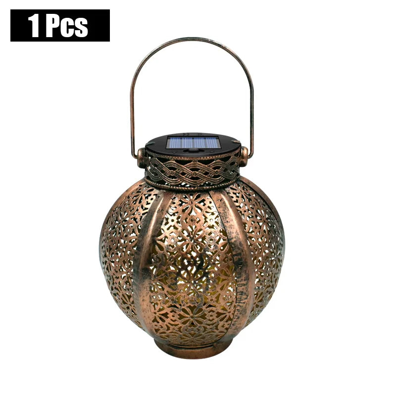 Hanging Solar Lanterns Retro Hollow Lights