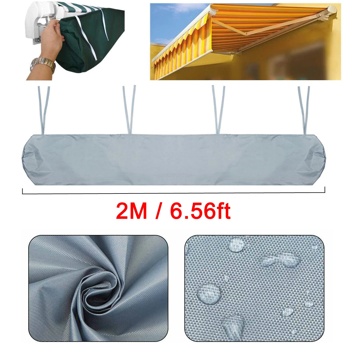 2/2.5/3/3.5/4/4.5/5m Oxford Patio Awning Winter Storage Bag Yard Garden Shelter Rain Weather Cover Protector Sun Canopy Cloth