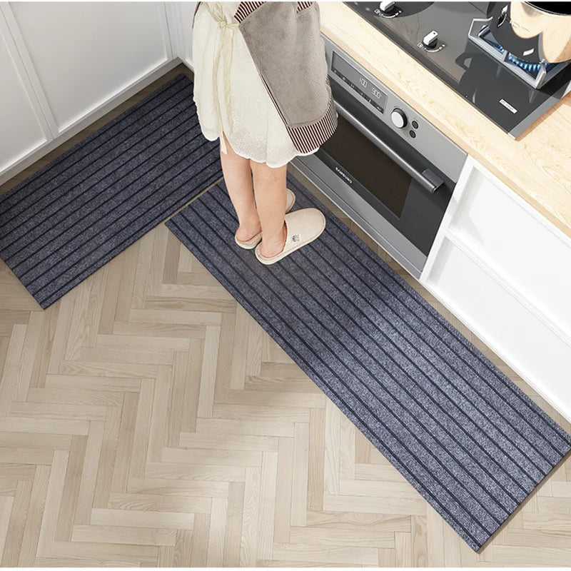 Striped Polyester PVC Doormat, Water-Resistant, Non-Slip, Stain-Resistant, Machine-Made, Outdoor Entrance Mat Easy Clean Durable