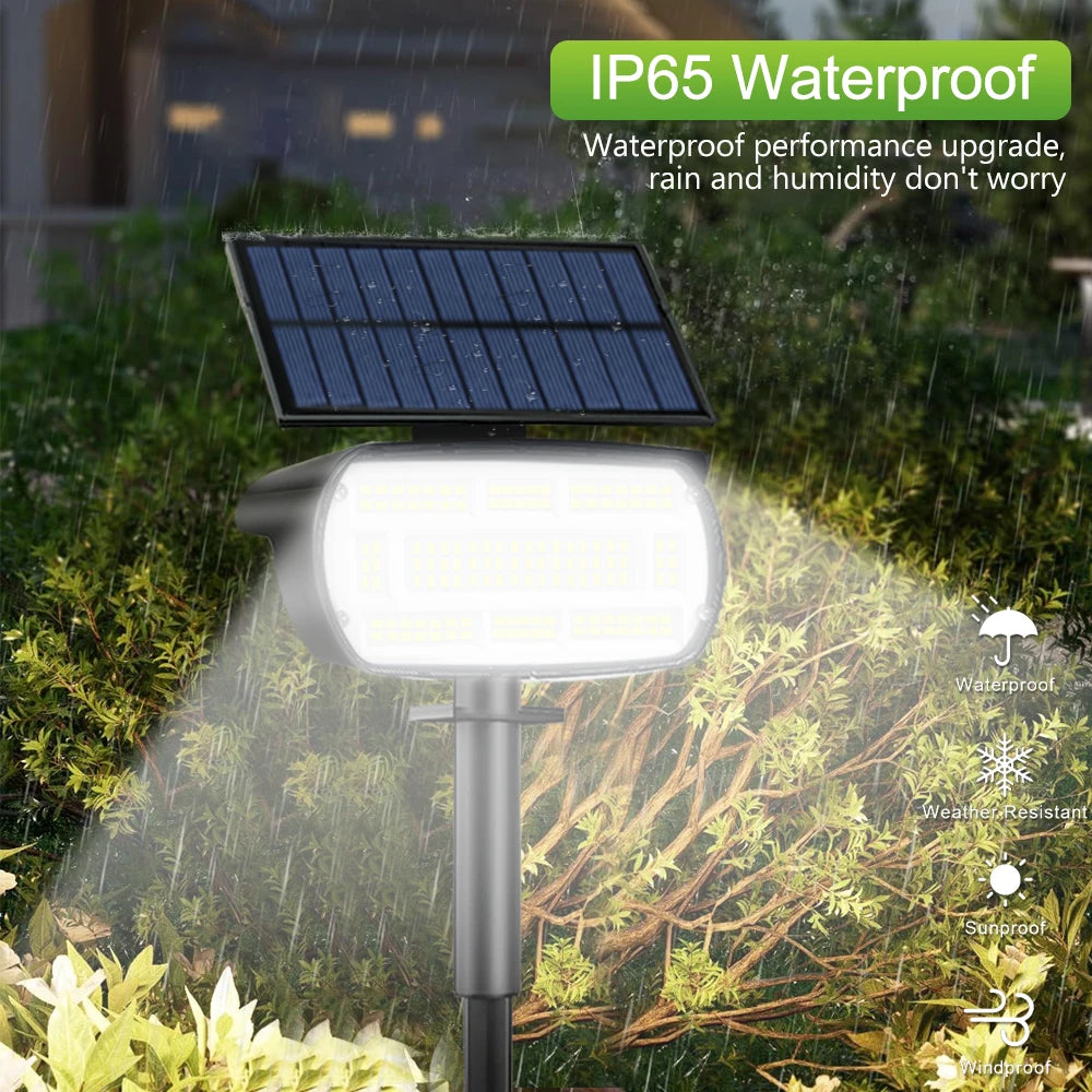 72 LED Solar Spotlights Outdoor Landscape Waterproof 108/136 LEDS Solar Powered Wall Light Auto On/Off for Yard Garden Pathway