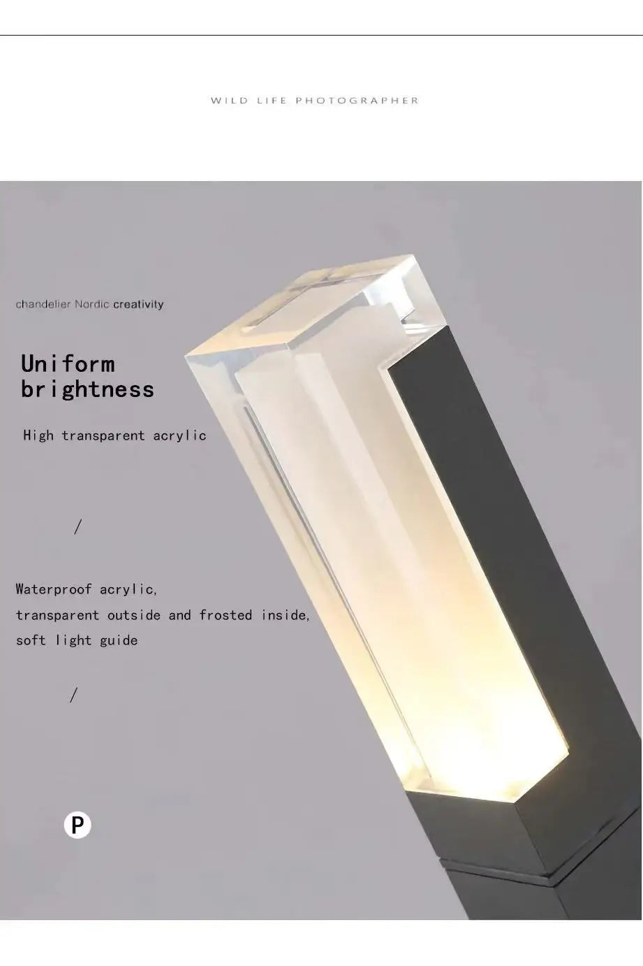 Outdoor LP65 waterproof lawn light LED 10W aluminum acrylic light, park square garden courtyard landscape light AC85-265V