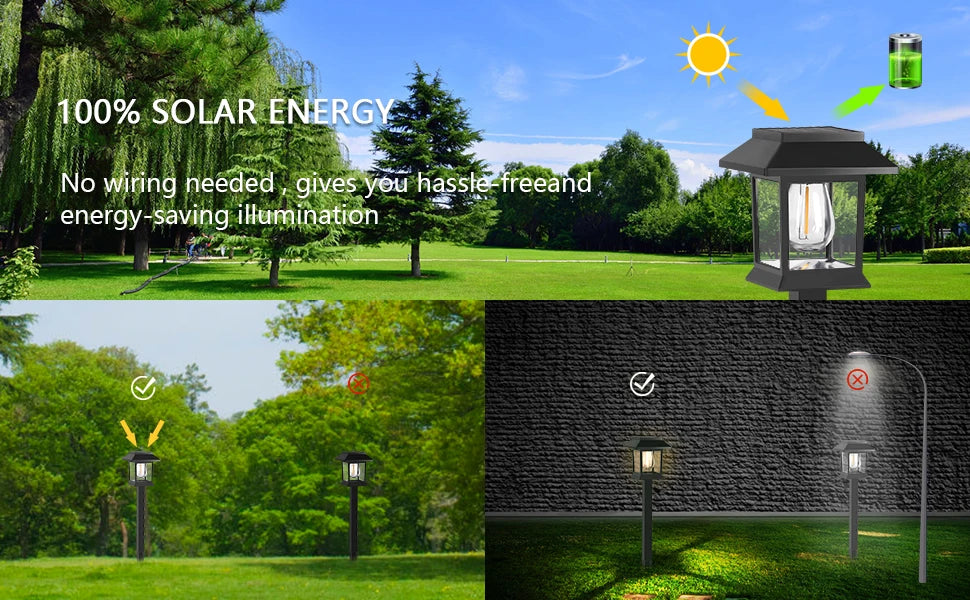 Outdoor solar lawn light, waterproof landscape garden light