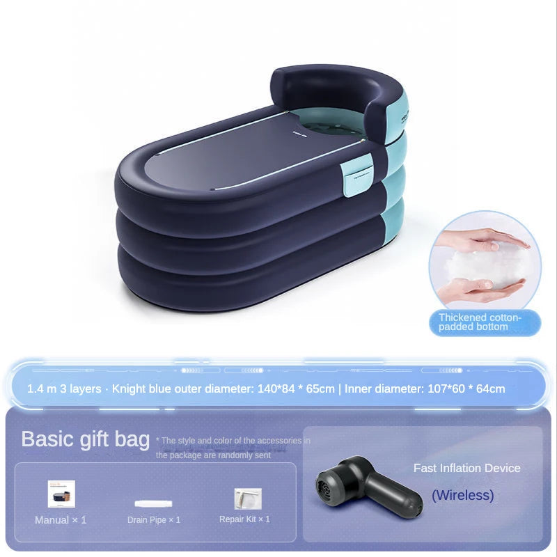 Adult Portable Bathtub Folding Bath tub Bucket Body Sauna Shower Steam Inflatable Whirlpool Bathtub Simple Bathroom Supplies