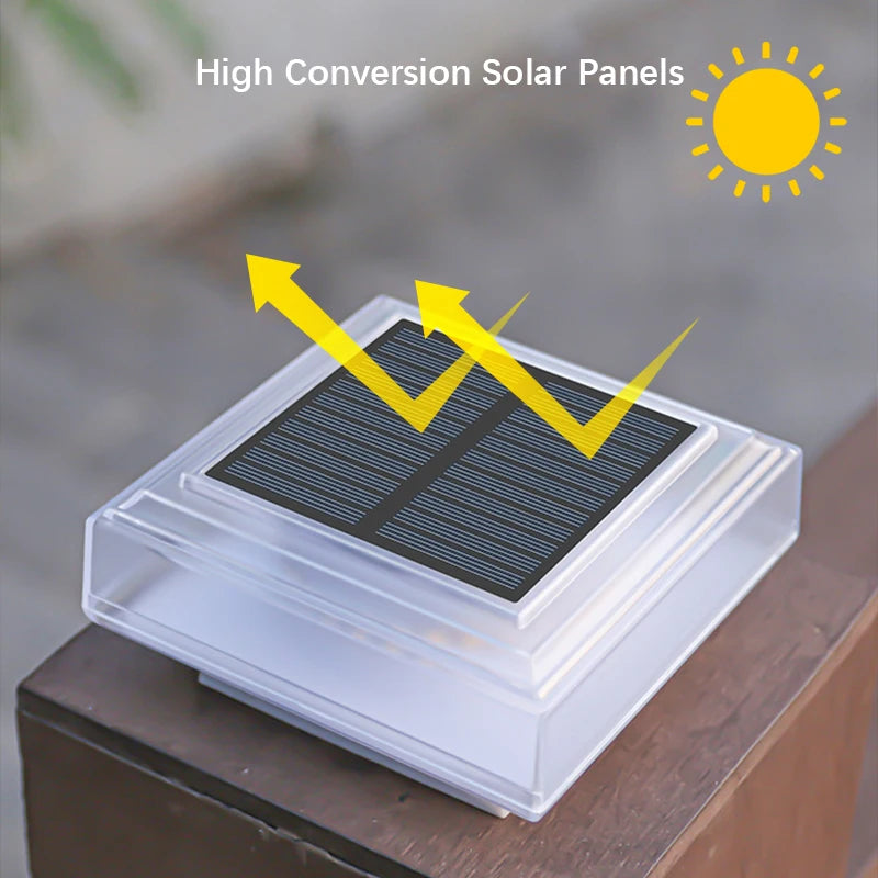 30LED Solar Outdoor Light, LED Fence Deck Column Cap Lamp Landscape Lighting for Camping Patio Posts Flat Surface Garden Decor