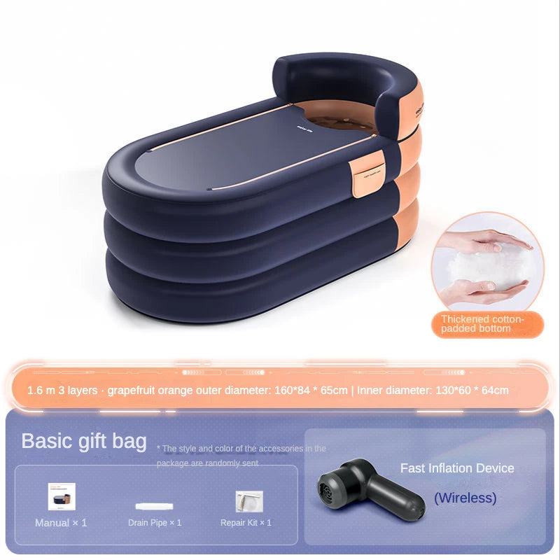 Adult Portable Bathtub Folding Bath tub Bucket Body Sauna Shower Steam Inflatable Whirlpool Bathtub Simple Bathroom Supplies