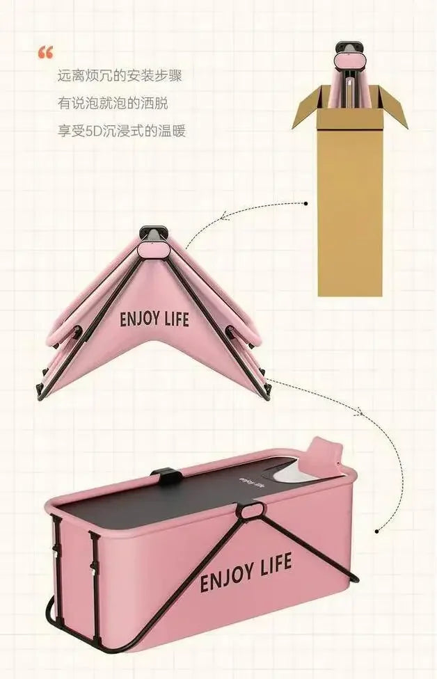 Portable Large Foldable Bathtub for Adults and Children 1.2/1.5m Full Body Soaking Tubs Household Shower Artifact Inflatable