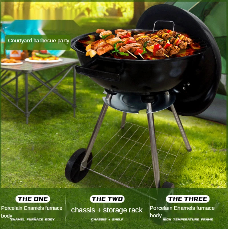 K-STAR New Portable Outdoor BBQ Grill Charcoal Firewood Popular Apple Shape Barbecue Grill 18 Inch Wholesale 2024 Dropshipping