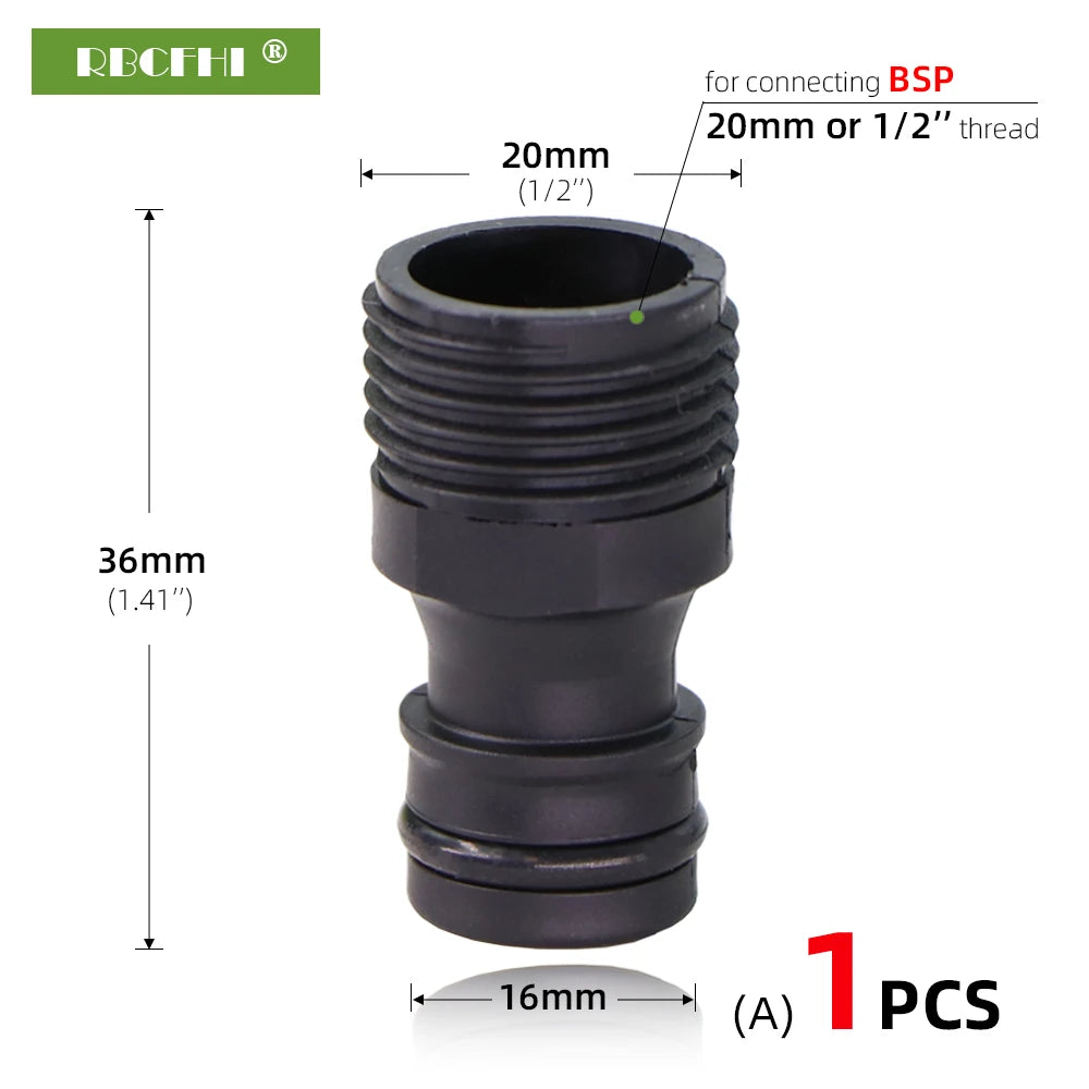 1/2'' 3/4'' 1'' Garden Water Connectors Tap Coupling Quick Adapter Hose Tubing Irrigation Joints Car Washing Fittings Faucet