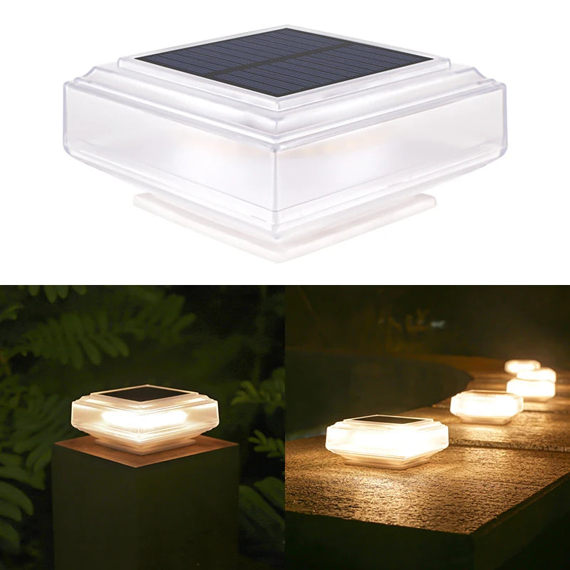 30LED Solar Outdoor Light, LED Fence Deck Column Cap Lamp Landscape Lighting for Camping Patio Posts Flat Surface Garden Decor