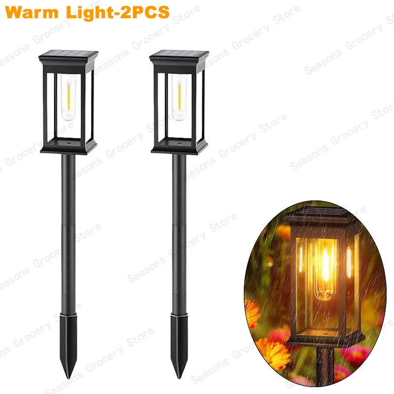 Solar LED Walkway Lights Outdoor Waterproof Durable Tungsten Warm Light Garden Patio Driveway Sidewalk Splice Decorative Lights