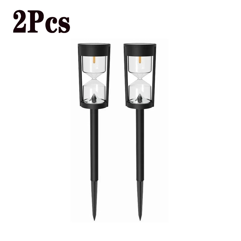 4 Pcs Solar Hourglass Lawn Lamp IP65 Waterproof Garden Light Flashing LED Landscape Light for Outdoor Garden Landscape Patio