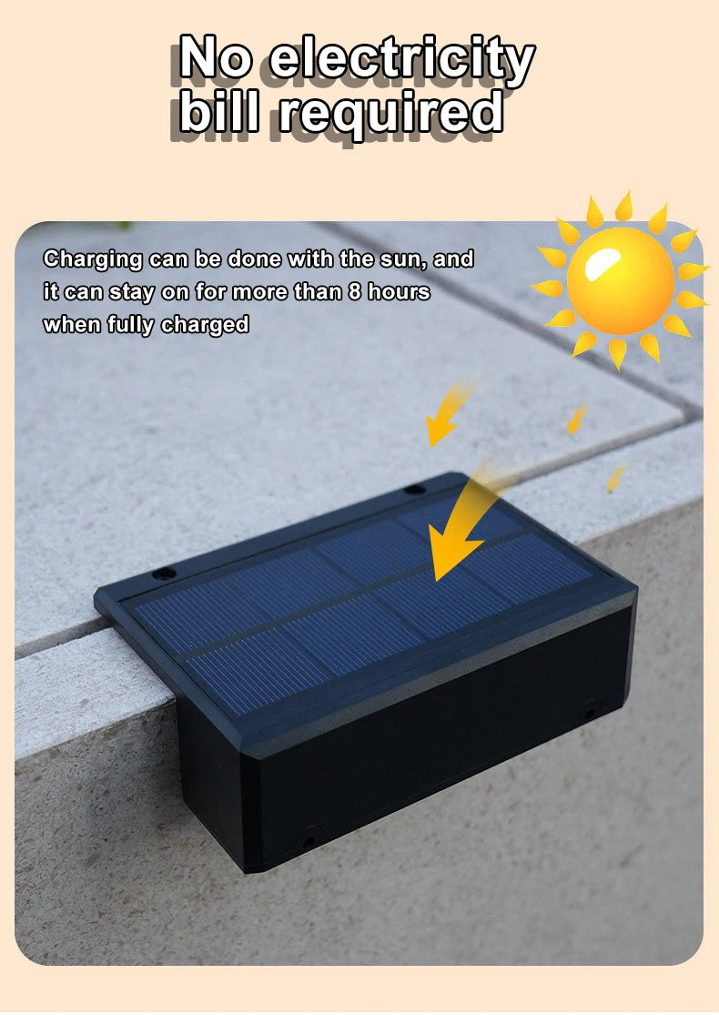 1/2/4/6 Pcs Outdoor Solar Wall Light Waterproof Fence Lamp Ultra Strong Spotlight Illumination for Garden Fence or Exterior Wall