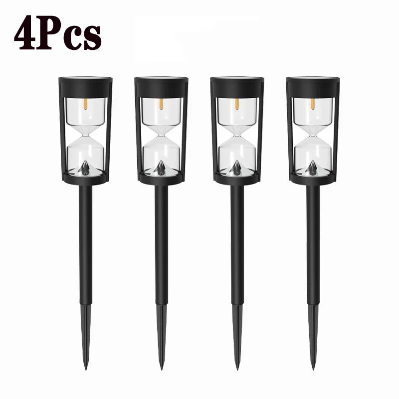 4 Pcs Solar Hourglass Lawn Lamp IP65 Waterproof Garden Light Flashing LED Landscape Light for Outdoor Garden Landscape Patio