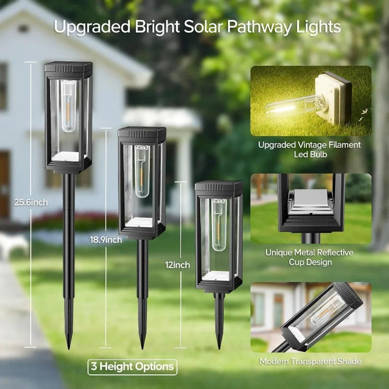 Bright Solar Path Lights 1/2/4 Solar Lights Outdoor Waterproof Automatic on/off for Garden Lanes Landscape Paths Terraces