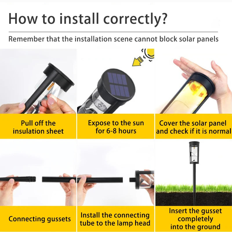 4 Pcs Solar Hourglass Lawn Lamp IP65 Waterproof Garden Light Flashing LED Landscape Light for Outdoor Garden Landscape Patio