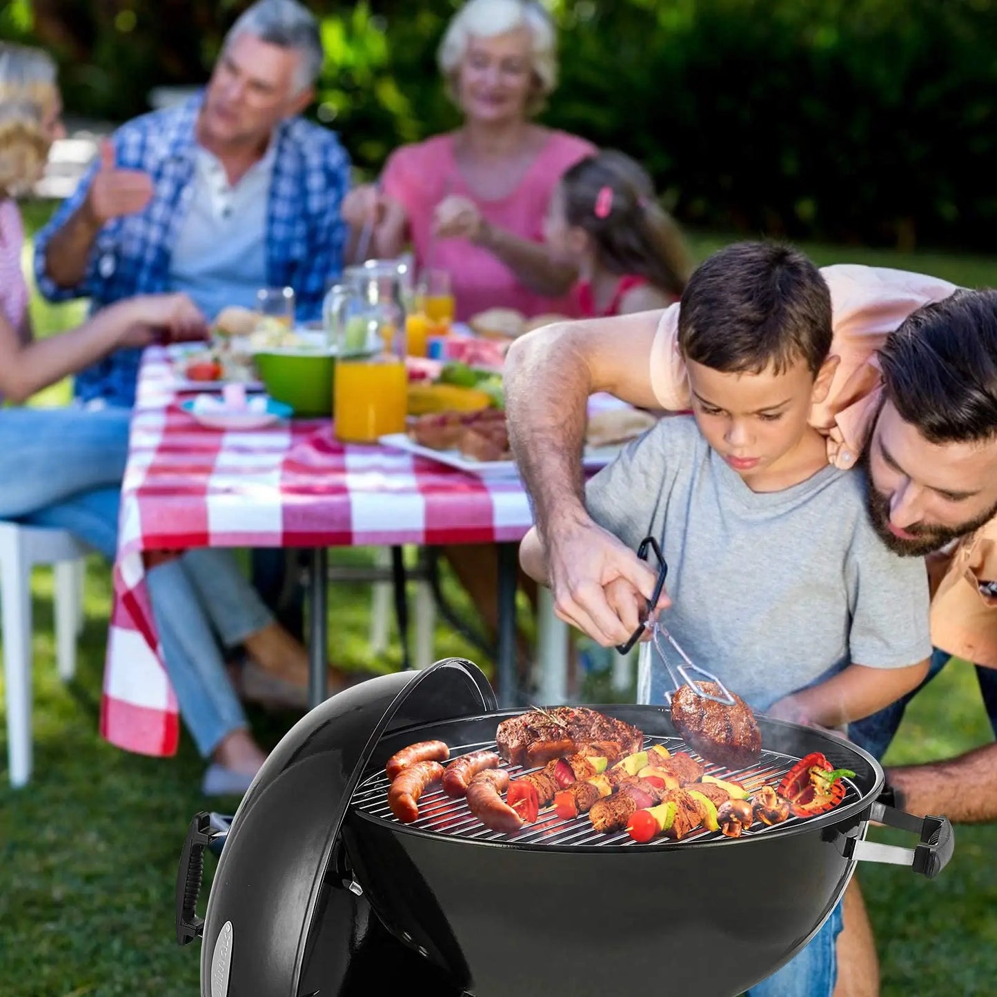 BBQ table Charcoal Grill Portable BBQ Grill Kettle 22.5 inch, Outdoor Grills & Smokers for Patio Backyard Barbecue camping oven