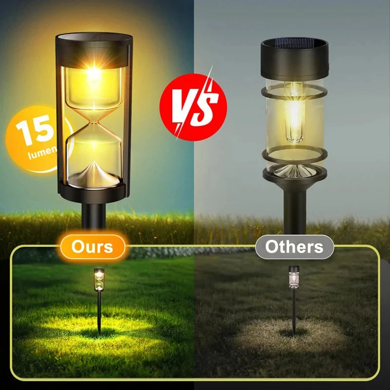 4 Pcs Solar Hourglass Lawn Lamp IP65 Waterproof Garden Light Flashing LED Landscape Light for Outdoor Garden Landscape Patio