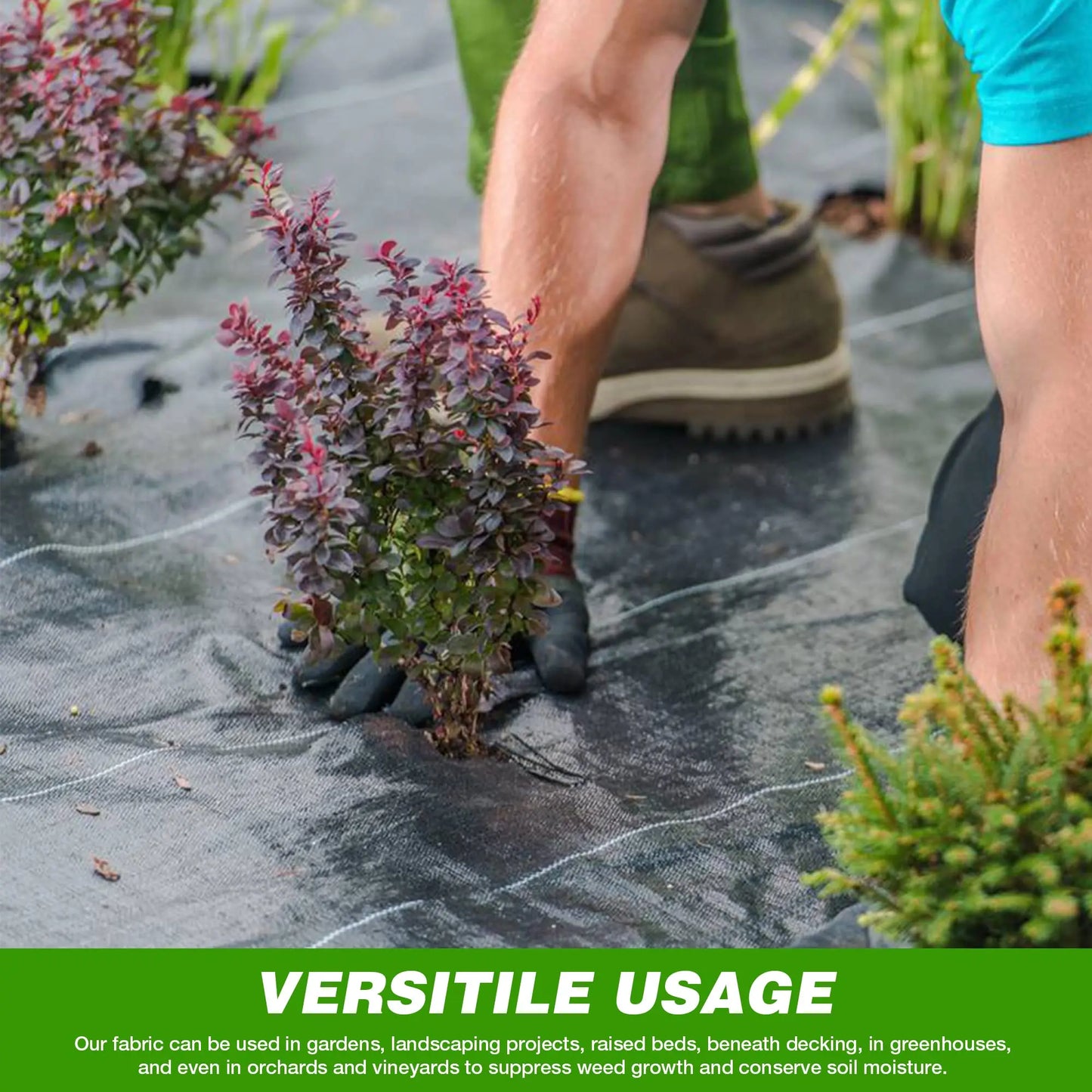 Unkrautvlies Fabric Film Tuch 1m X 10m Uv-Stable And Water-Permeable , Unkrautschutzmatte Bodendecker Garden Film, Garden Fleece