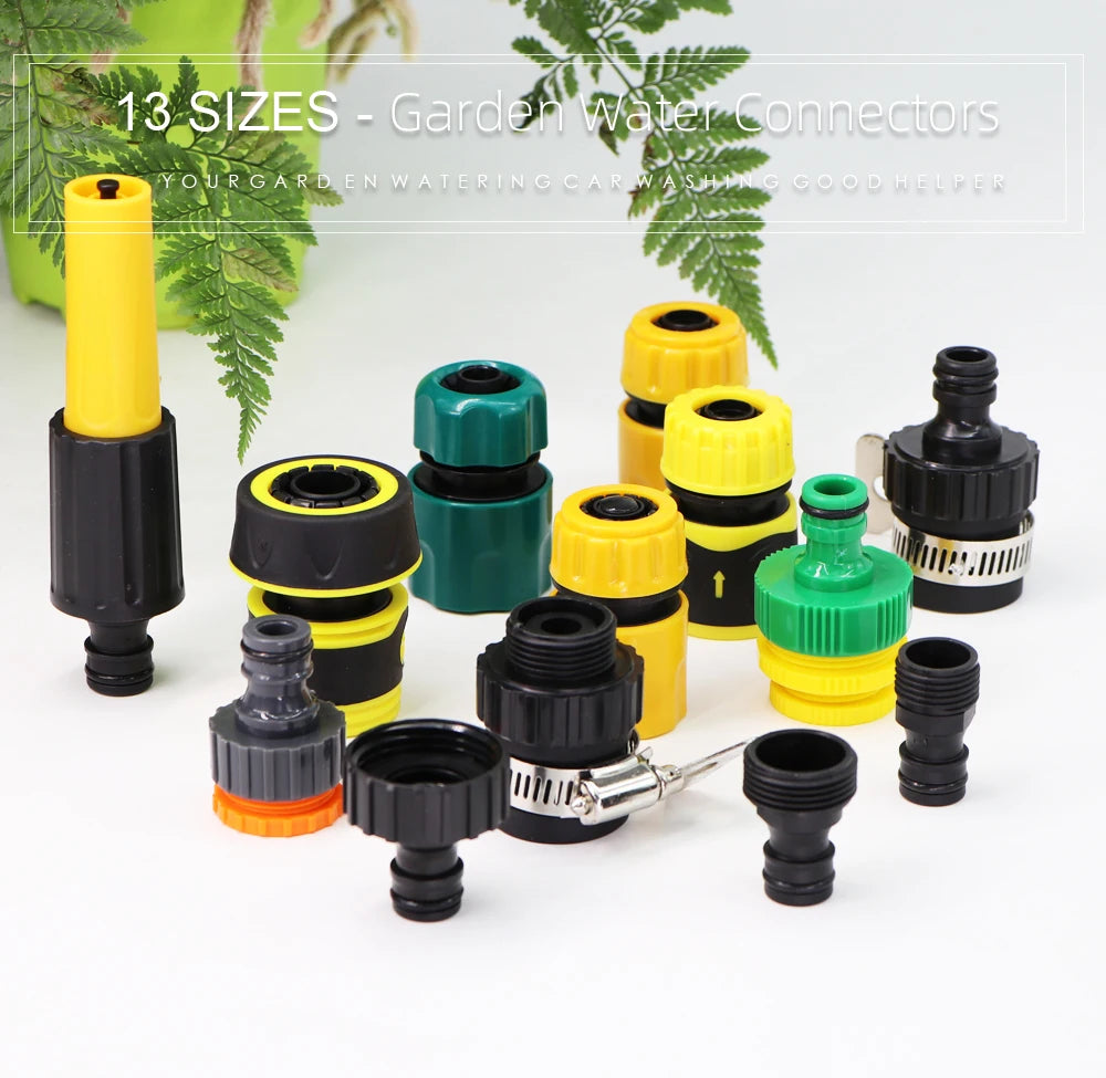 1/2'' 3/4'' 1'' Garden Water Connectors Tap Coupling Quick Adapter Hose Tubing Irrigation Joints Car Washing Fittings Faucet