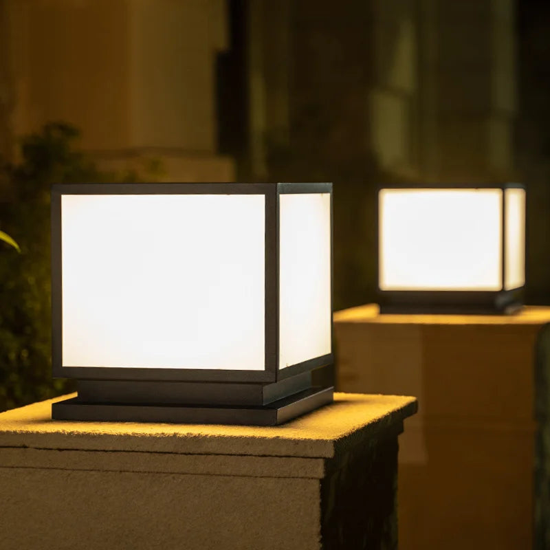 Outdoors LED Solar Lights Waterproof Solar Column Light Classical style Timed with Remote Control LED Light for Garden Patio