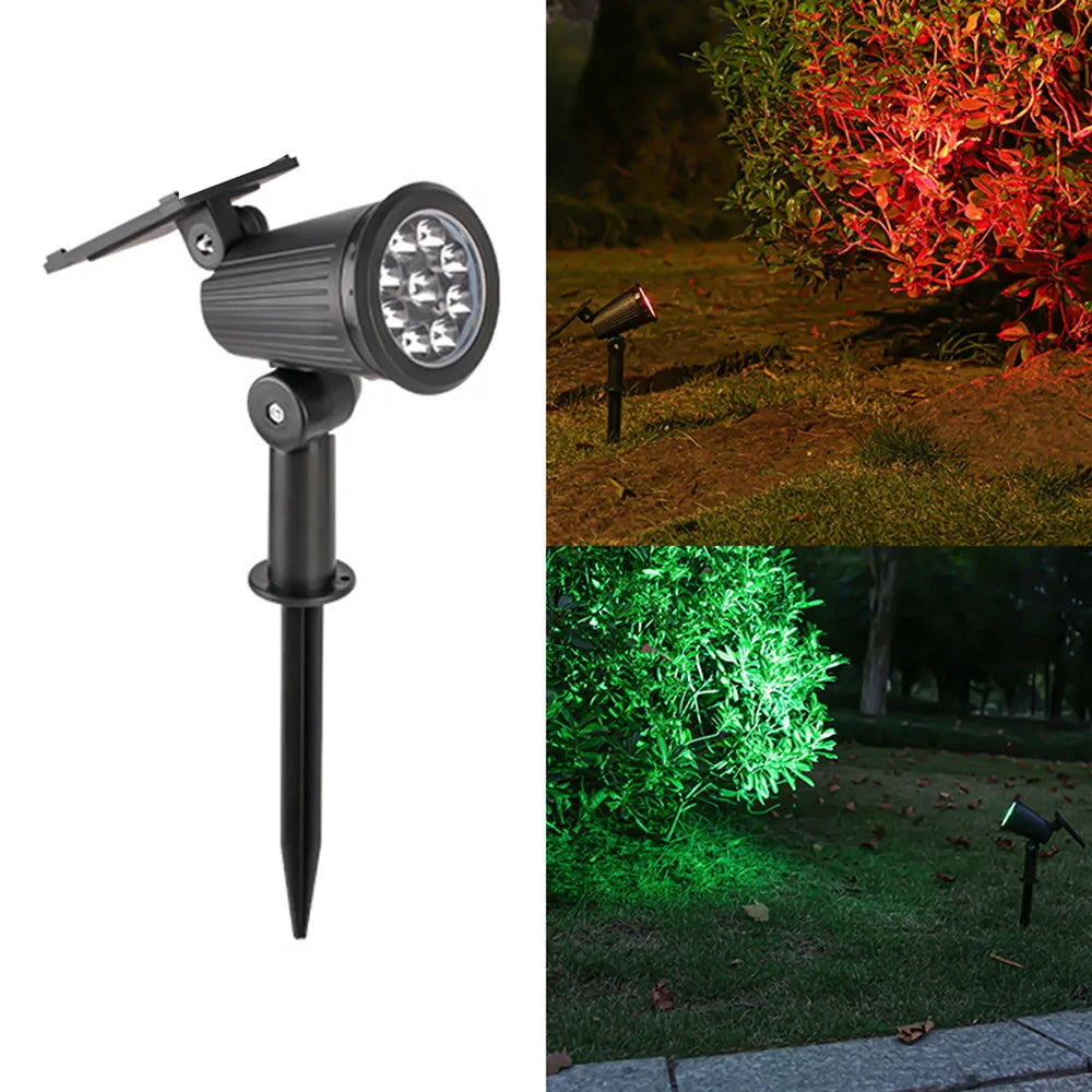 Outdoor Solar Spotlight 9LEDs Brightness Adjustable Spot Lights IP65 Waterproof Solar Spotlight for Garden Patios Porches