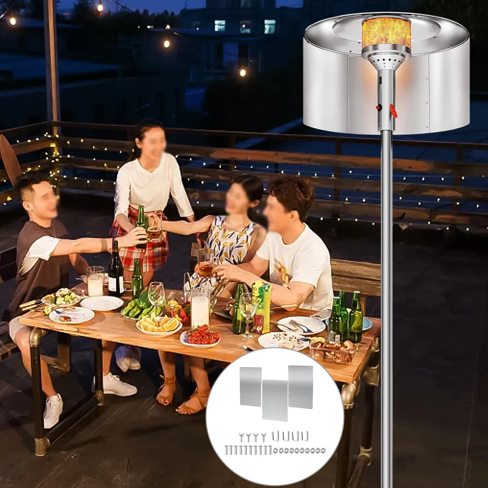 Maximize Energy Savings Adjustable Range Patio Heater Reflector Hood Prevents Heat Wastage Longer Propane Runtime