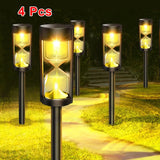 4 Pcs Solar Hourglass Lawn Lamp IP65 Waterproof Garden Light Flashing LED Landscape Light for Outdoor Garden Landscape Patio