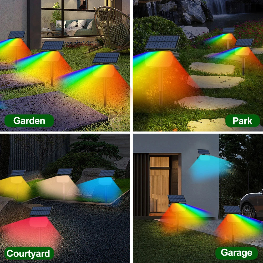 72 LED Solar Spotlights Outdoor Landscape Waterproof 108/136 LEDS Solar Powered Wall Light Auto On/Off for Yard Garden Pathway