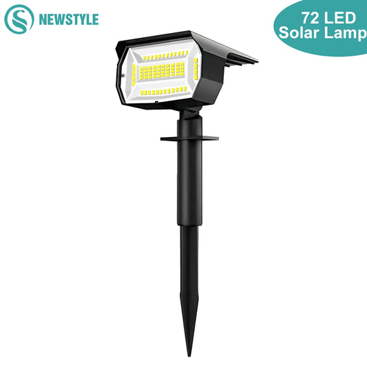72 LED Solar Spotlights Outdoor Landscape Waterproof 108/136 LEDS Solar Powered Wall Light Auto On/Off for Yard Garden Pathway