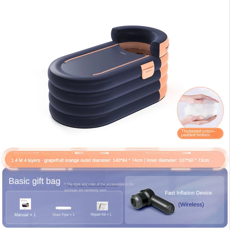 Adult Portable Bathtub Folding Bath tub Bucket Body Sauna Shower Steam Inflatable Whirlpool Bathtub Simple Bathroom Supplies