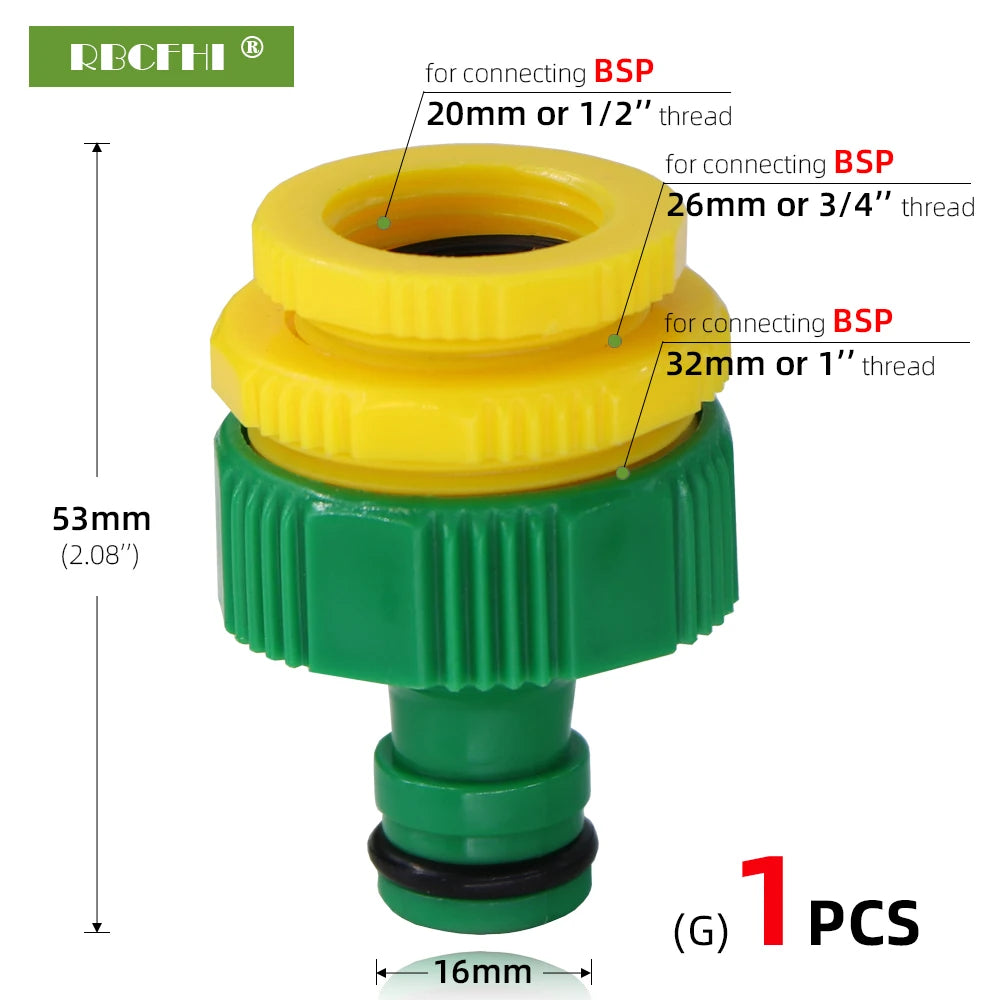 1/2'' 3/4'' 1'' Garden Water Connectors Tap Coupling Quick Adapter Hose Tubing Irrigation Joints Car Washing Fittings Faucet