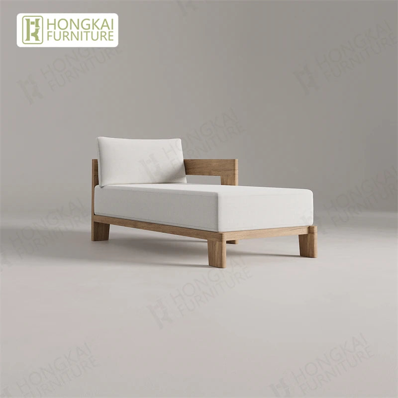 Outdoor Furniture Solid Wood Sofa and Coffee Table Set Paito Teak Sectional Sofa Teak Wood Garden Sofa Set