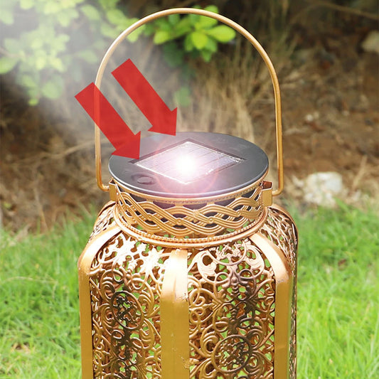 Led Solar Hanging Lantern Iron Art Light