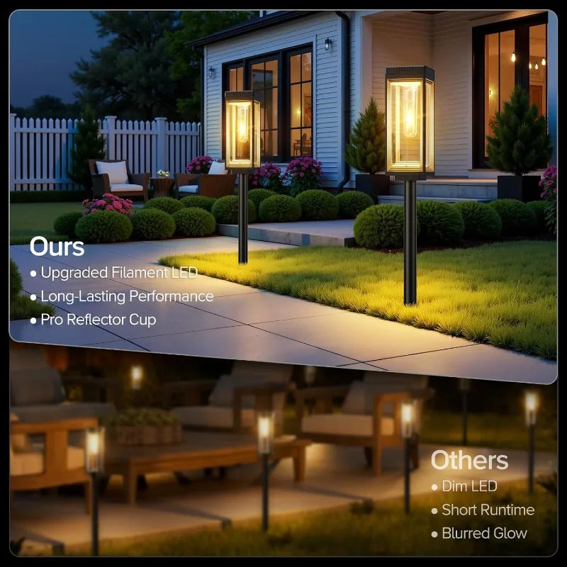 Bright Solar Path Lights 1/2/4 Solar Lights Outdoor Waterproof Automatic on/off for Garden Lanes Landscape Paths Terraces