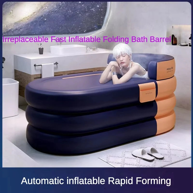 Adult Portable Bathtub Folding Bath tub Bucket Body Sauna Shower Steam Inflatable Whirlpool Bathtub Simple Bathroom Supplies