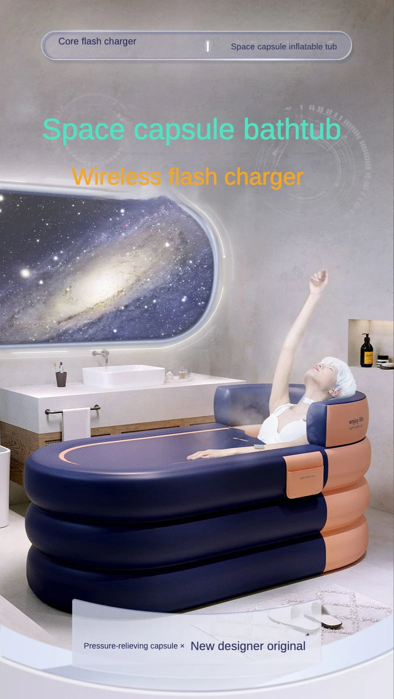 Adult Portable Bathtub Folding Bath tub Bucket Body Sauna Shower Steam Inflatable Whirlpool Bathtub Simple Bathroom Supplies