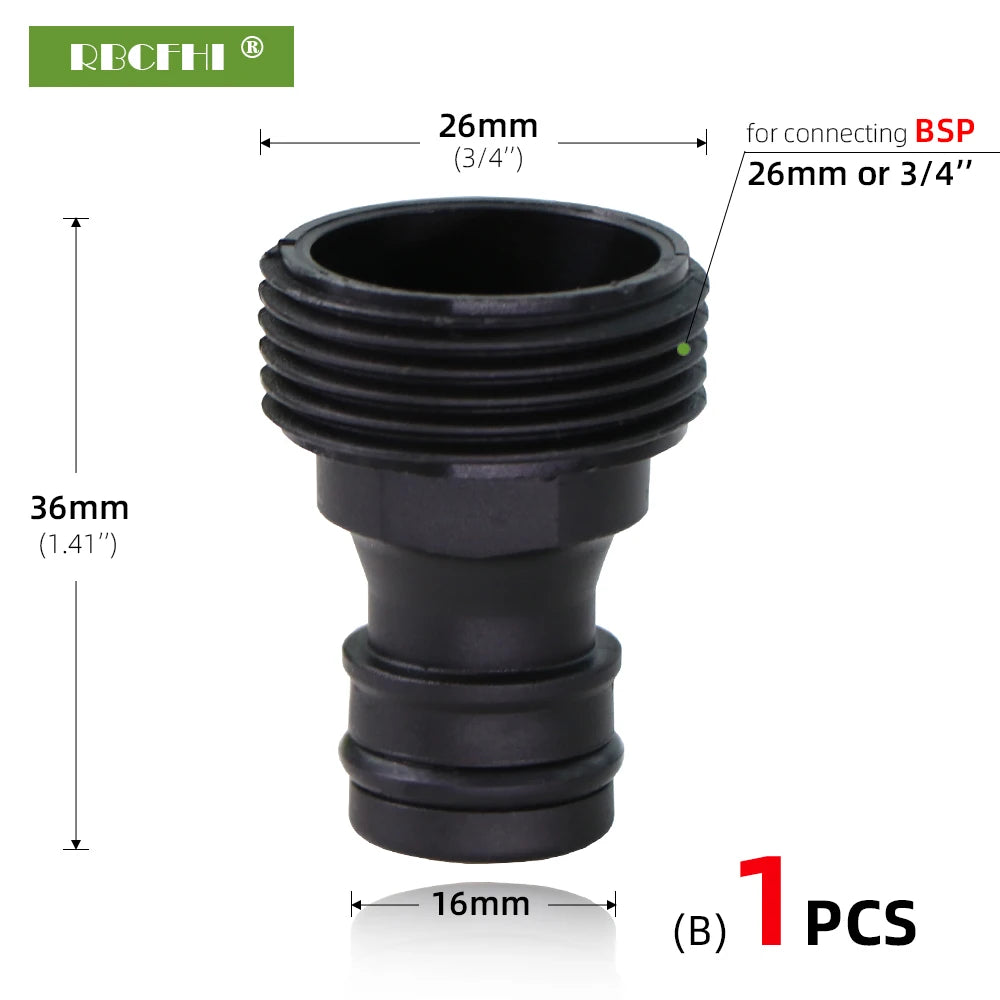 1/2'' 3/4'' 1'' Garden Water Connectors Tap Coupling Quick Adapter Hose Tubing Irrigation Joints Car Washing Fittings Faucet