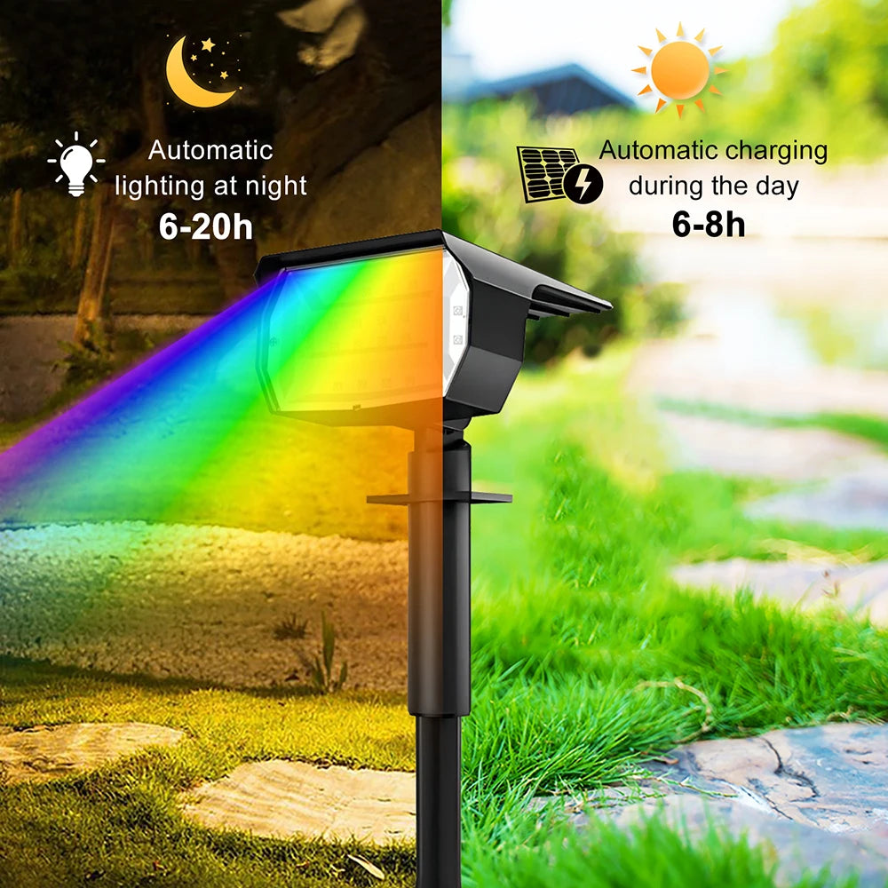 72 LED Solar Spotlights Outdoor Landscape Waterproof 108/136 LEDS Solar Powered Wall Light Auto On/Off for Yard Garden Pathway